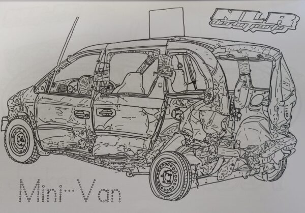 "New NLR" Demolition Derby Car Coloring Book - Image 2