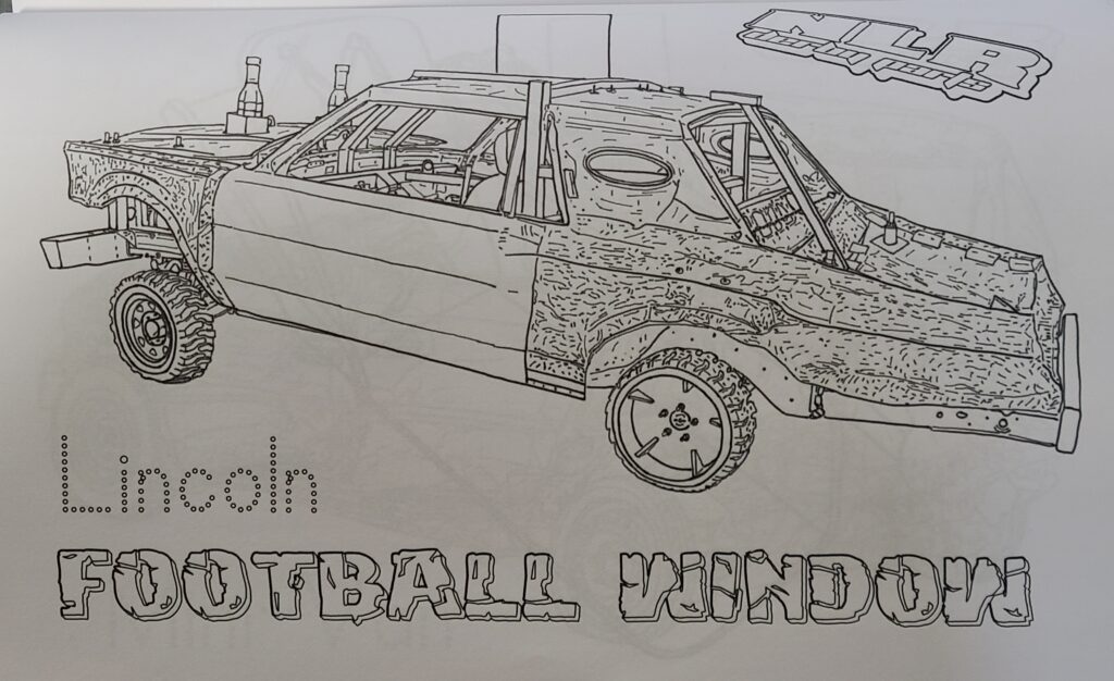 “New NLR” Demolition Derby Car Coloring Book NLR Derby Parts